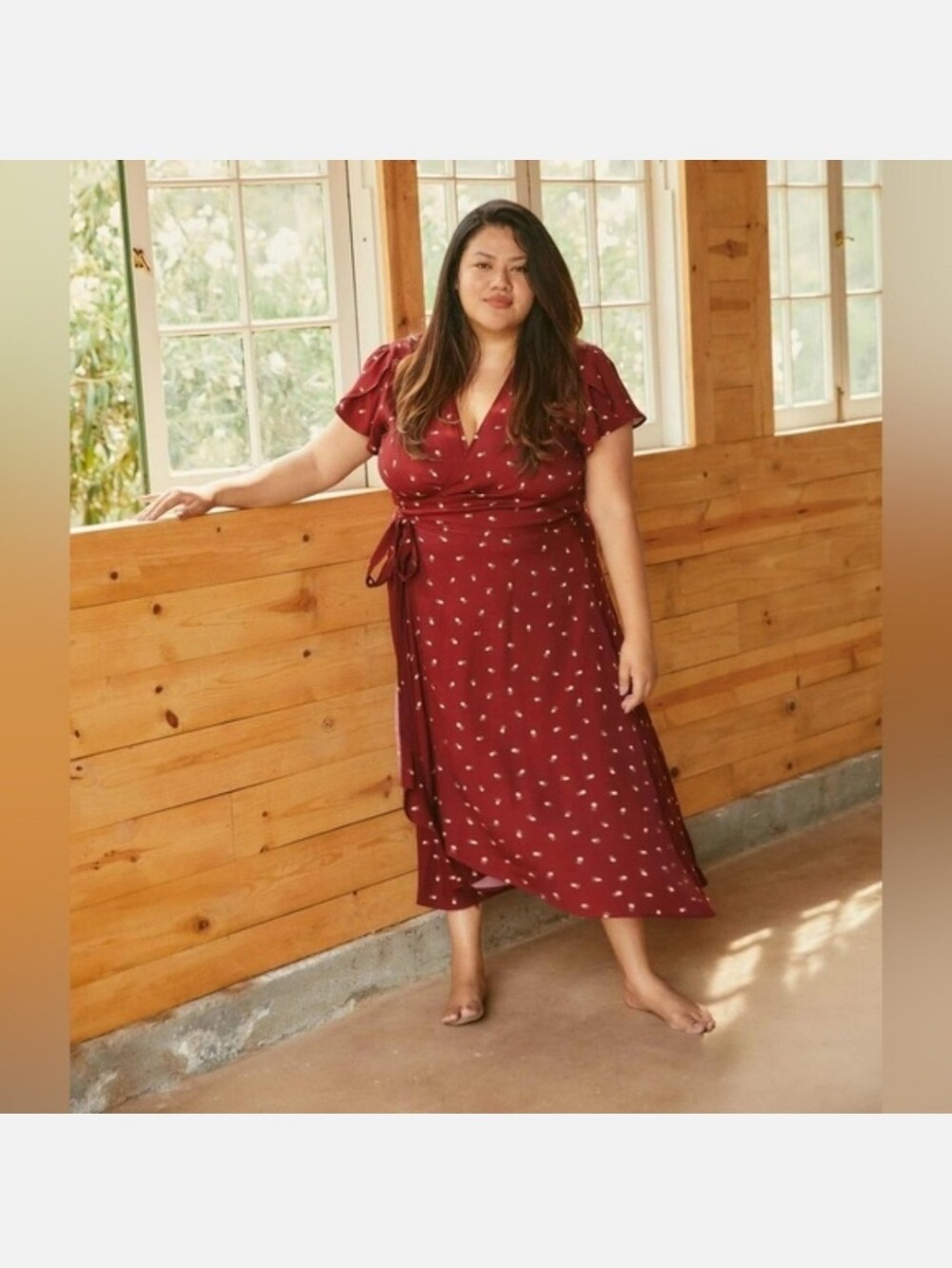 Christy Dawn The Autumn Dress: Women’s Burgundy Wrap Midi Dress